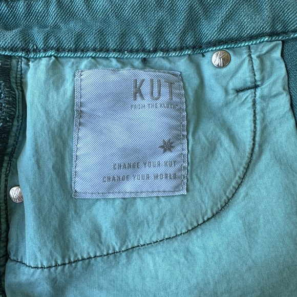 Kut from the Kloth Teal Distressed Jean Shorts - Picture 4 of 6